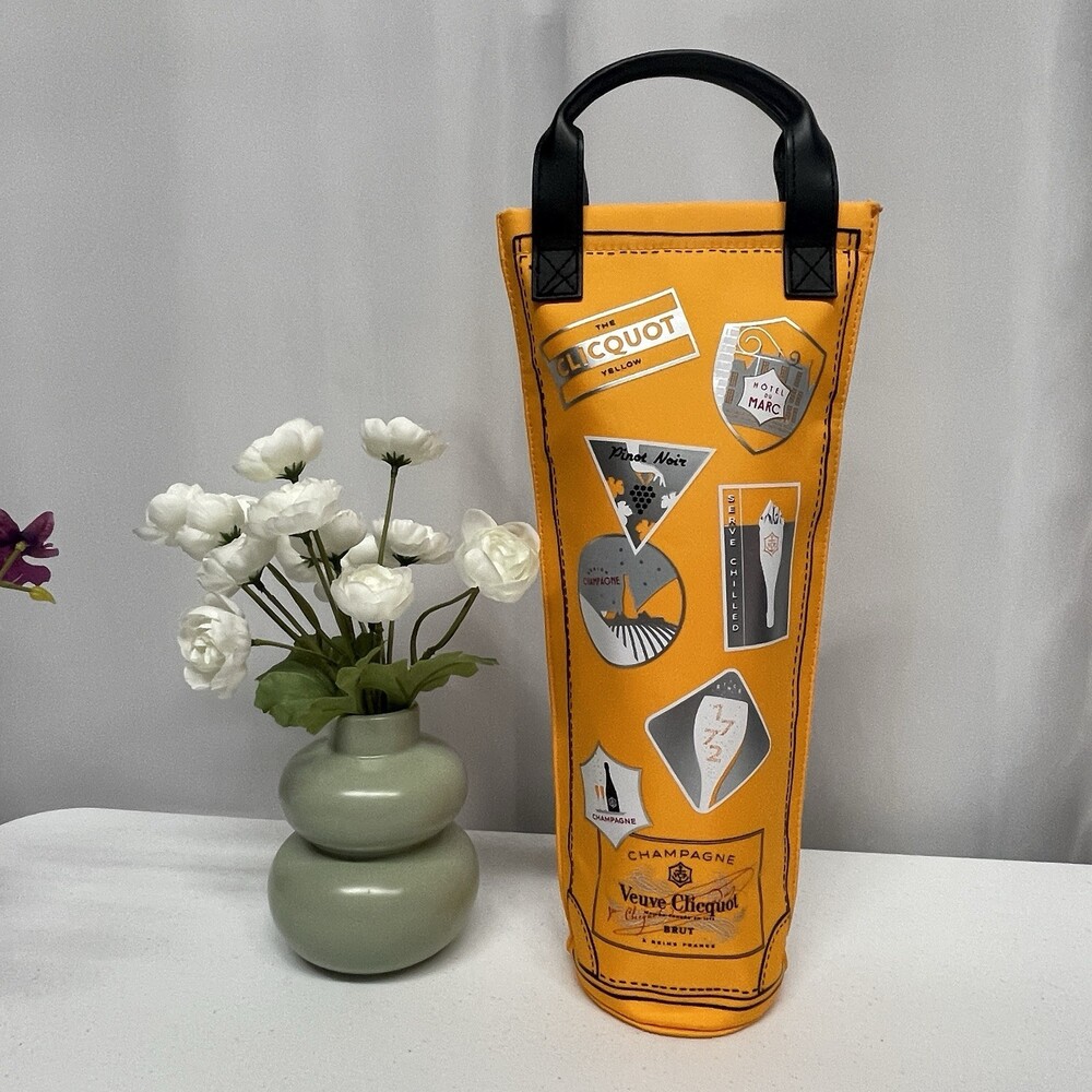 Veuve Clicquot Champagne Insulated Bottle Carrier Bag Yellow Traveller Rare